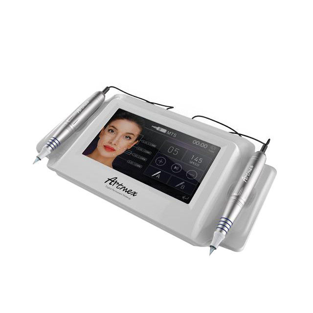 ABS Aluminium Artmex V8 Microneedling Derma Pen Unité PMU et un kit de machine à tatouer MTS