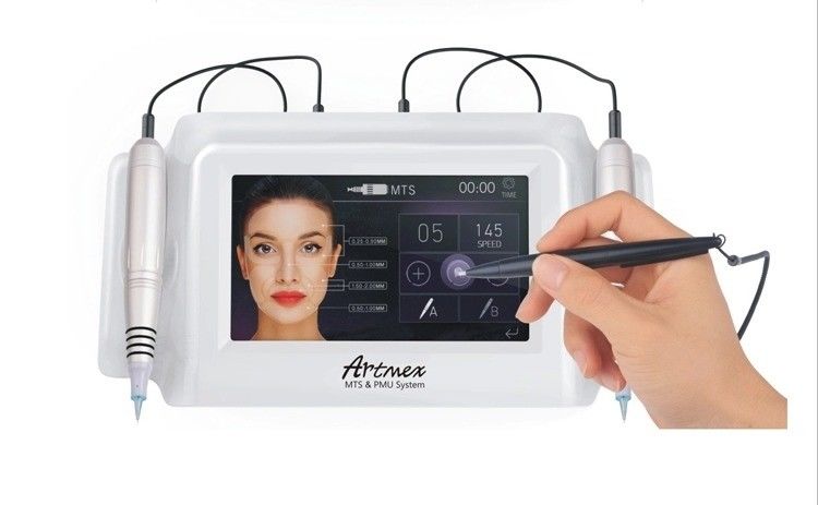 ABS Aluminium Artmex V8 Microneedling Derma Pen Unité PMU et un kit de machine à tatouer MTS