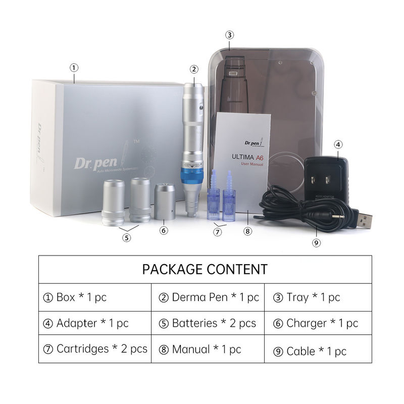 Dr Pen Puissant Ultima A6 Microneedle Dermapen Meso Rechargeable avec alimentation sans fil et câblée