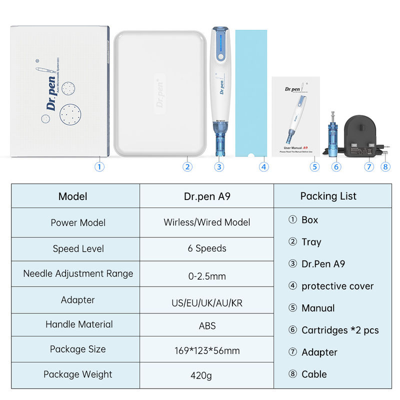 Le plus récent stylo Derma sans fil Dr Pen Puissant stylo Microneedling Micro aiguille Drpen Ultima A9