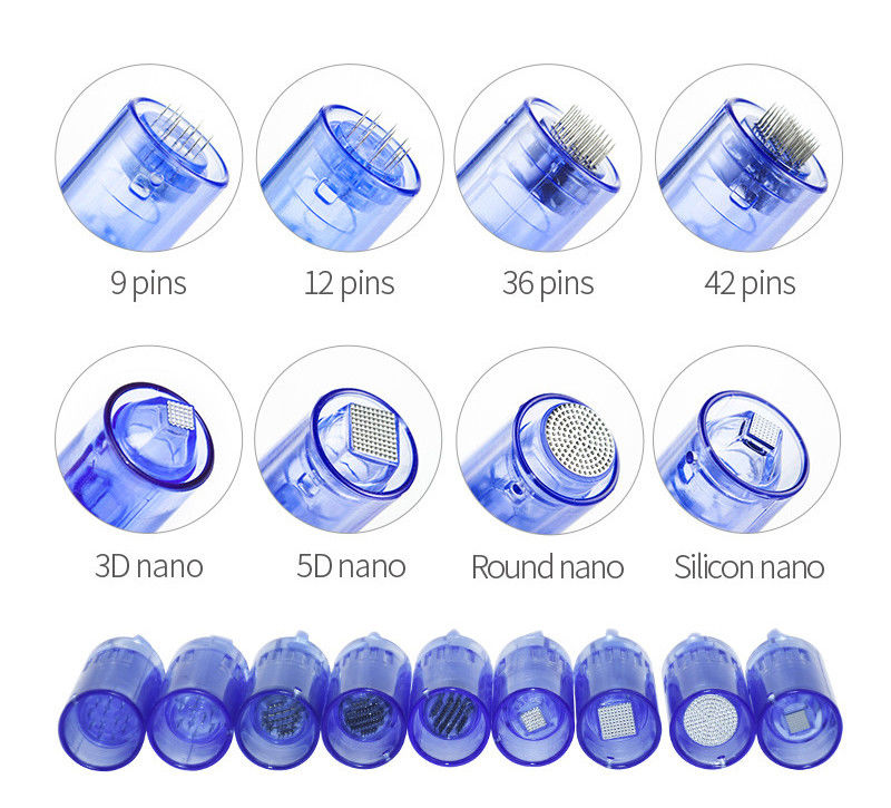 Système de laminage Derma avec 1 3 5 7 9 12 24 36 42 broches Cartouche d' aiguille Nano