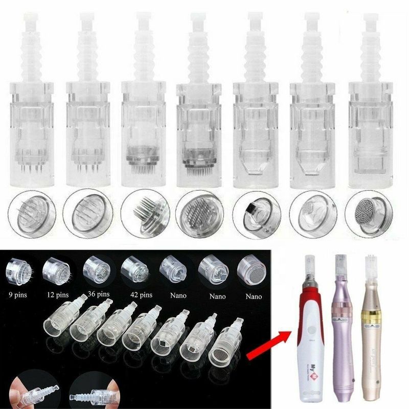 Système de laminage Derma avec 1 3 5 7 9 12 24 36 42 broches Cartouche d' aiguille Nano