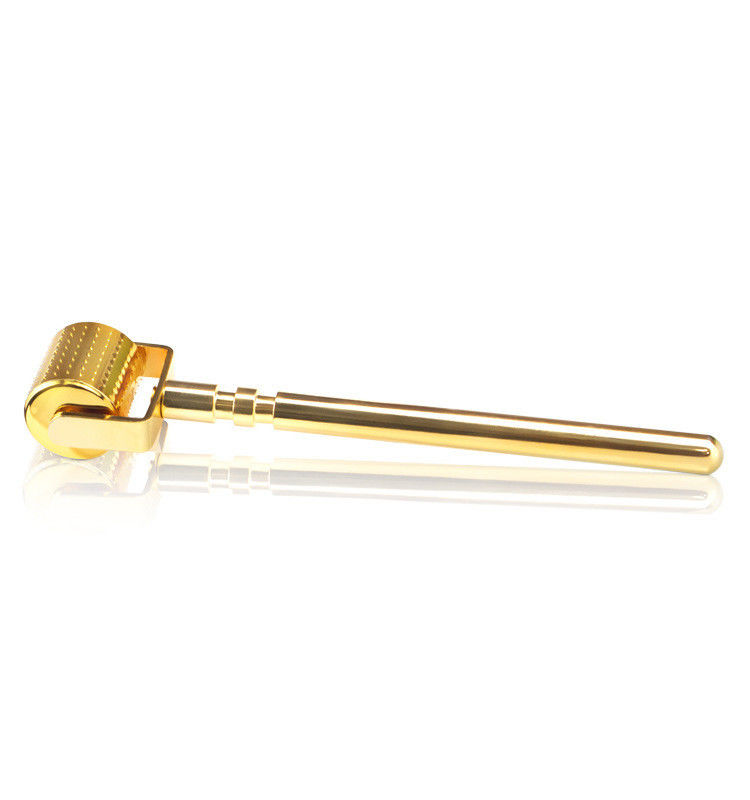 Derma Roller en or et argent avec 192 aiguilles de titane pour la barbe