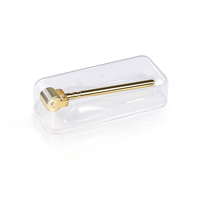Derma Roller en or et argent avec 192 aiguilles de titane pour la barbe